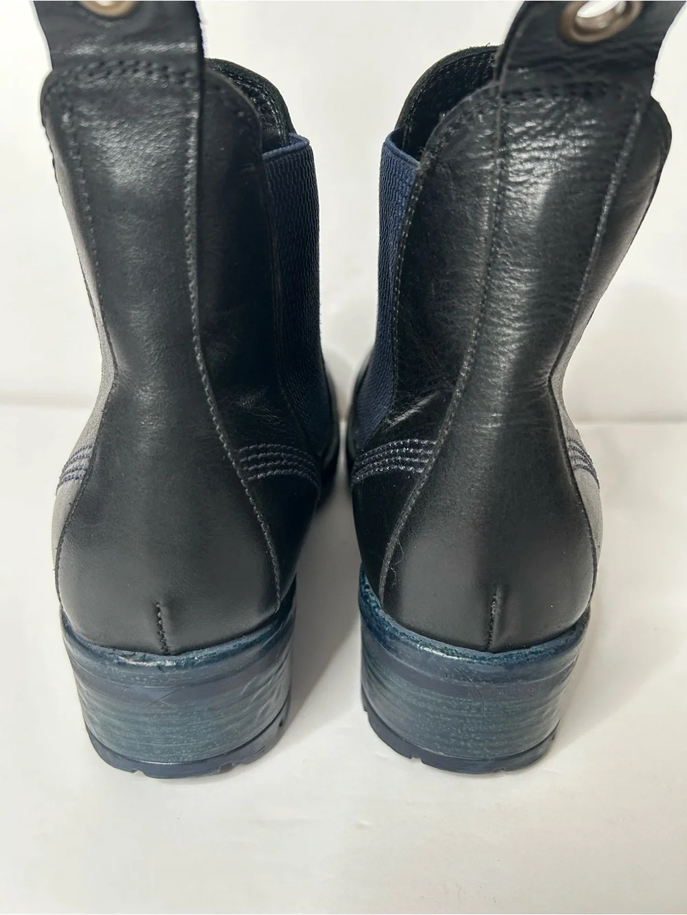 Bueno Florida Chelsea Boots Leather Black Blue Size 40